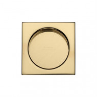 Square Pocket or Sliding door Flush Pulls Polished Brass