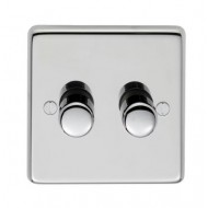 double dimmer in polished stainless