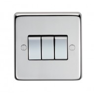 polished stainless steel triple switch