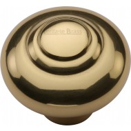 Ringed Cabinet Knobs Polished Brass