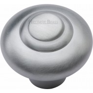 Ringed Cabinet Knobs Satin Chrome