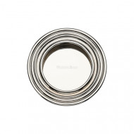 Round Reeded Pocket or Sliding door Flush Pulls Polished Nickel