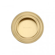 Round Reeded Pocket or Sliding door Flush Pulls Satin Brass