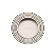 Round Reeded Pocket or Sliding door Flush Pulls Satin Nickel