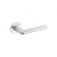Tavira Lever Handles On Rose in Satin Chrome