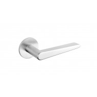 Torrao Lever Handles On Rose in Satin Chrome