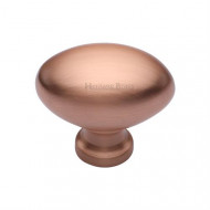 Victorian Oval Cabinet Knobs Satin Rose Gold