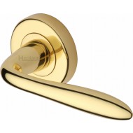 Sutton Lever Handles on Rose in Polished Brass
