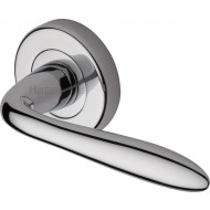 Sutton Lever Handles on Rose in Polished Chrome