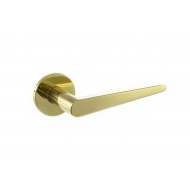 Torrao Lever Handles On Rose in Polished Brass