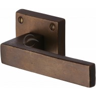 Square Bronze Modern Lever Handles On Rose