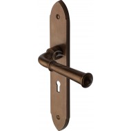 Bronze Period Lever Handles On Gothic Backplate