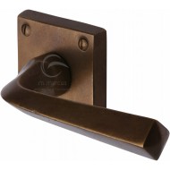 Square Bronze Contemporary Lever Handles On Rose