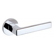 Portel Lever Handles On Rose in Polished Chrome