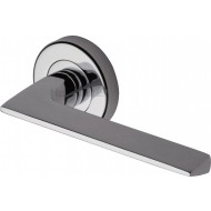 Pyramid Straight Lever Handles on Rose in Polished Chrome