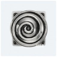 Finesse Design Pewter Swirl Knobs on Square Rose