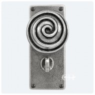 Finesse Design Pewter Swirl Knobs on Jesmond Bathroom Backplate