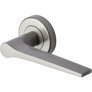 Gio Lever Handles on Rose in Satin Nickel