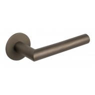 Fogarty Lever Handles On Rose in Titanium Bronze