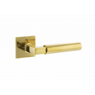 Covas Lever Handles On Square Rose in Raw Brass