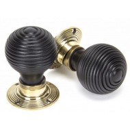 Ebony Beehive Mortice or Rim Door Knobs