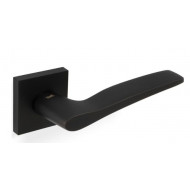 Valli Otello Lever Handles on Square Rose in Matt Black
