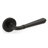 Valli H1037 Lever Handles on Round Rose in Matt Black