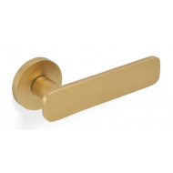 Valli H1050 Lever Handles on Round Rose in Satin Brass