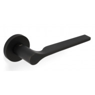 Valli H1062 Lever Handles on Round Rose in Matt Black