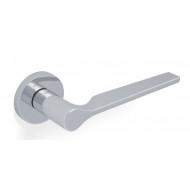Valli H1062 Lever Handles on Round Rose in Polished Chrome