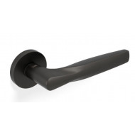 Valli H359 New York Lever Handles on Round Rose in Dark Bronze
