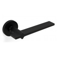 Valli H378 Lever Handles on Round Rose in Matt Black