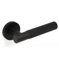 Valli H379 Knurled Lever Handles on Round Rose in Matt Black