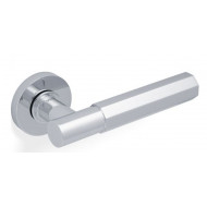 Valli H380 Hexagonal Lever Handles on Round Rose in Polished Chrome
