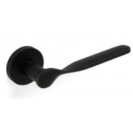 Valli H383 Lever Handles on Round Rose in Matt Black