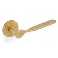 Valli H383 Lever Handles on Round Rose in Satin Brass