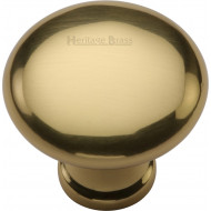 Victorian Round Cabinet Knobs Polished Brass Unlacquered