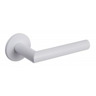 Fogarty Lever Handles On Rose in White