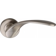 Volo Wing Lever Handles on Rose in Satin Nickel