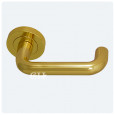 brass return to door lever handle