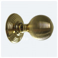 polished brass reeded beehive knobs