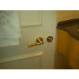 calla handles fitted on horizontal bathroom lock