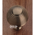 reeded beehive doorknobs in antique brass unlaquered