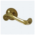 Polished brass door handles