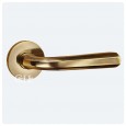 antique brass unlaquered lever handles on rose