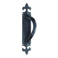 fleur de lys armorial handle on backplate