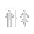 man woman sign dimensions