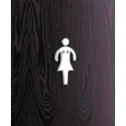 female toilet sign polished aluminium (with boobs)