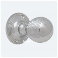 Reeded Door Knob In Polished Chrome