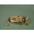 rim latch in aged brass